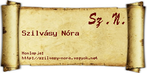 Szilvásy Nóra névjegykártya