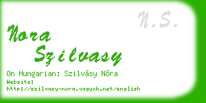 nora szilvasy business card
