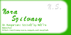 nora szilvasy business card